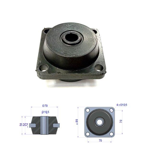 Thumb do produto Apoio Antivibratório NP2 54x89x16x79mm 45Sh 320Kg MGO