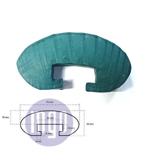 Thumb do produto Perfil Corrimão Borracha 70x34x30mm Verde MGO