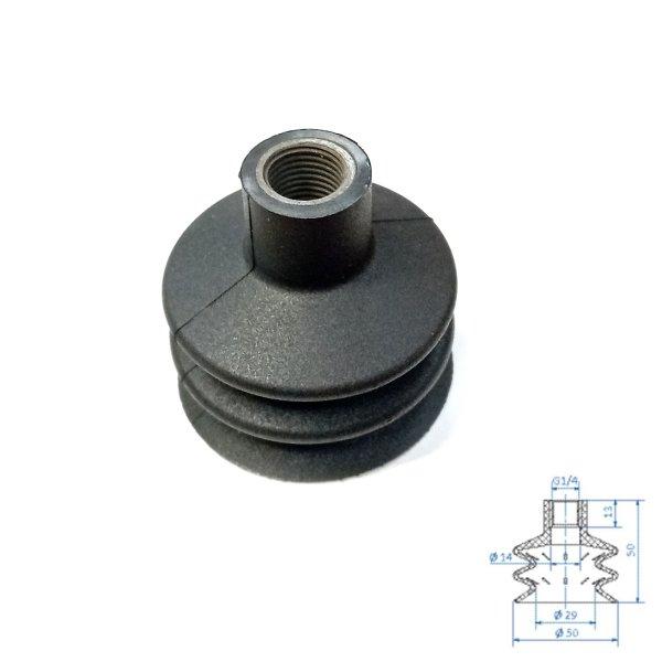 Thumb do produto Ventosa Vacuo de 2,5 foles Ø 50mm - NR preto fêmea 1/4' MGO